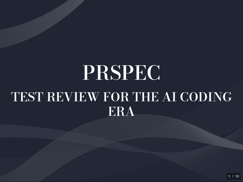 PRSpec: Test Review for the AI Coding Era