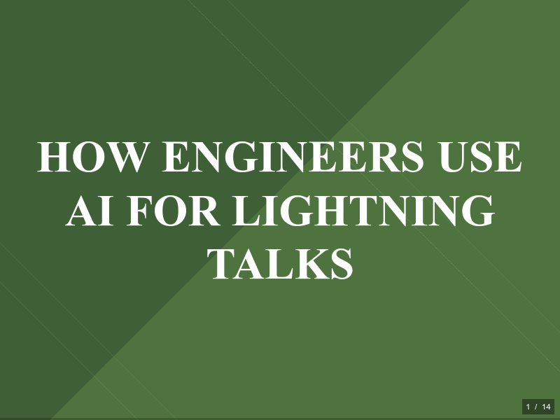 How Engineers Use AI for Lightning Talksのサムネイル（1ページ目）