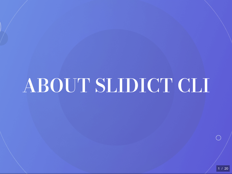 About Slidict CLI